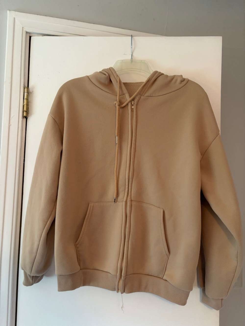 SHEIN Beige Zip-Up Hoodie